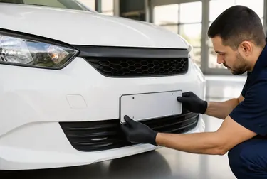 Profissional acompanhando o emplacamento de carro no despachante em Itu.