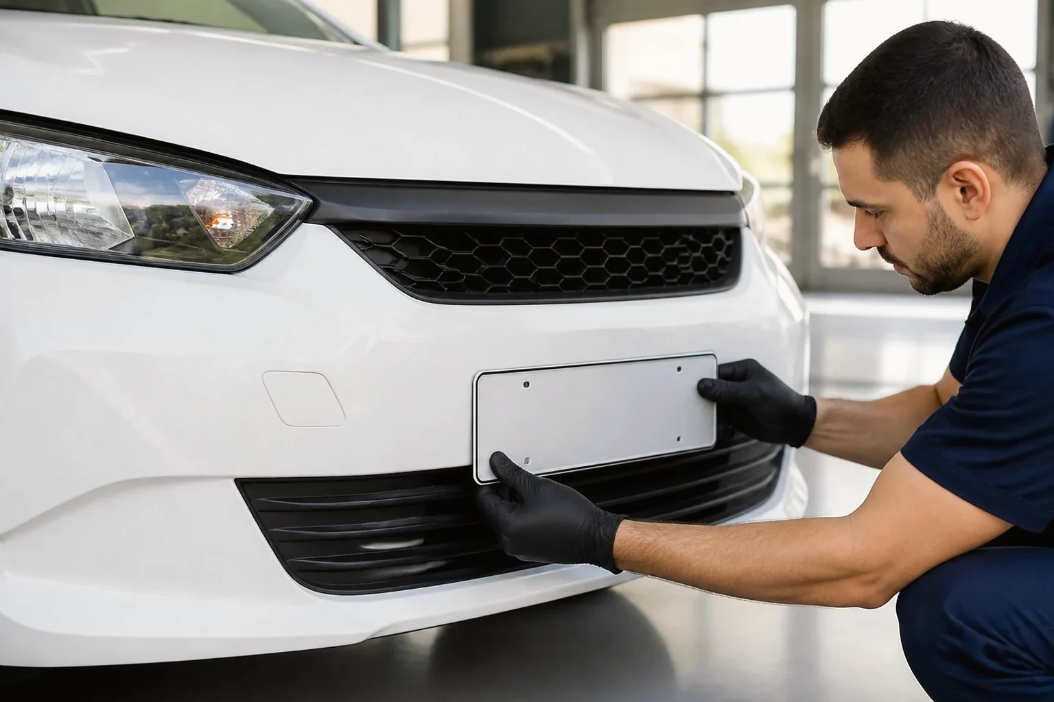 Profissional acompanhando o emplacamento de carro no despachante em Itu.