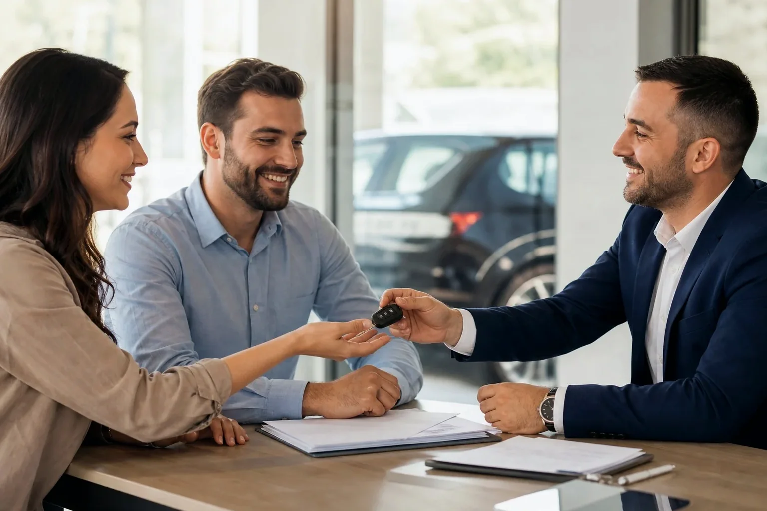 Profissional auxiliando na transferência de veículo em Itu.